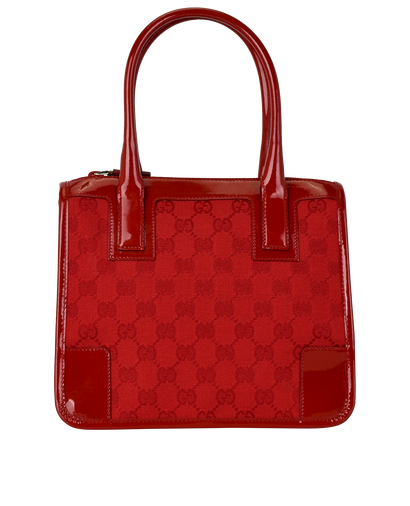 GG Top Handle Bag, £195, Handbags, Red, Canvas/Patent Leather, Front view